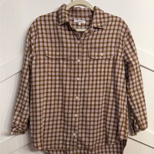 Madewell Brown and White Plaid Women’s Shirt